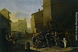 Famous Peasants Paintings - A Roman Market Scene with Peasants Gathered around a Stove